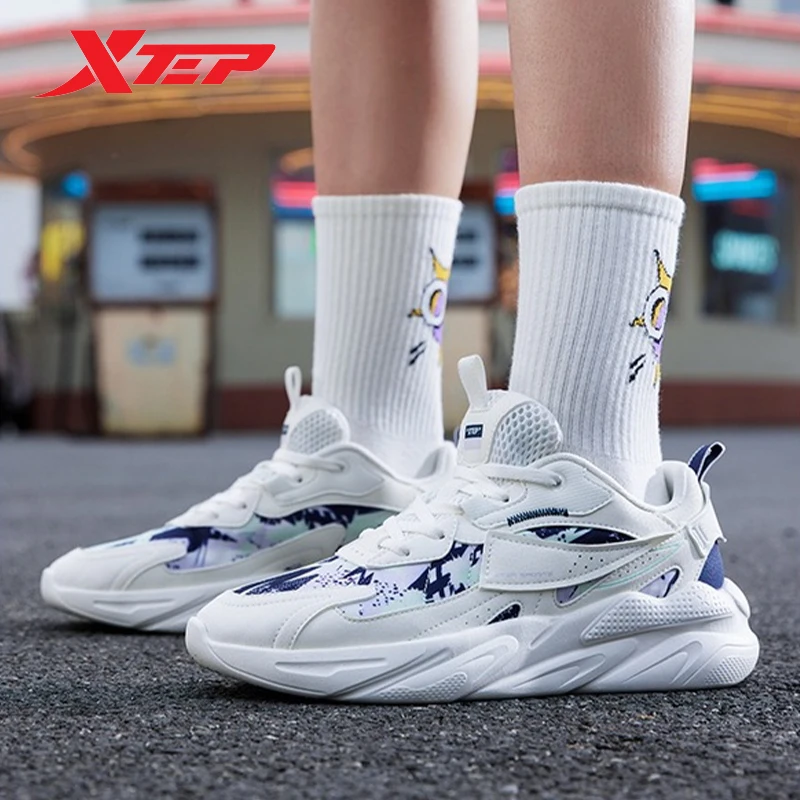 Xtep Old Daddy Chunky Sneakers Women Retro Thick Sole Casual Shoes Comfortable Wear-Resistant Outdoor Shoes 878118320026