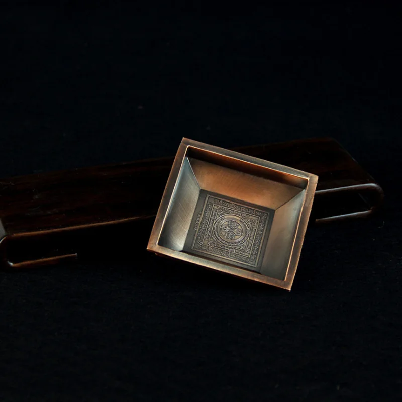 Square Smoke-Offering Plate,Cross Vajra & Bardo Mandala Engraved,Fire-Sage Burner, Tibetan Ritual Altar - Trending Hot Search