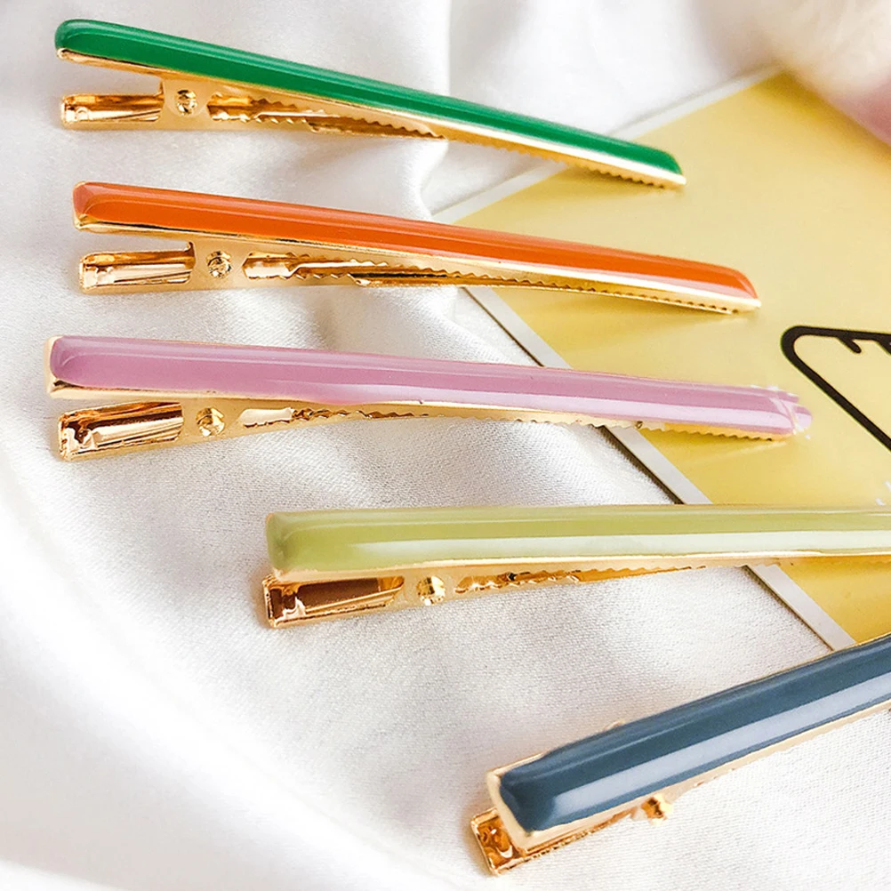 

5pcs Colorful One-Word Clips Durable Alloy Hair Accessories Korean Bobby Pins Women Decorative Travel Hairstyle Gifts