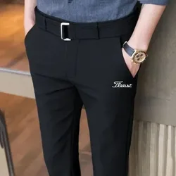 Spring and Summer Fashion Golf Pants Slim Pants with Belt Men's Pants Casual Business Trousers Pantalon Hombre Men Golf Clothing