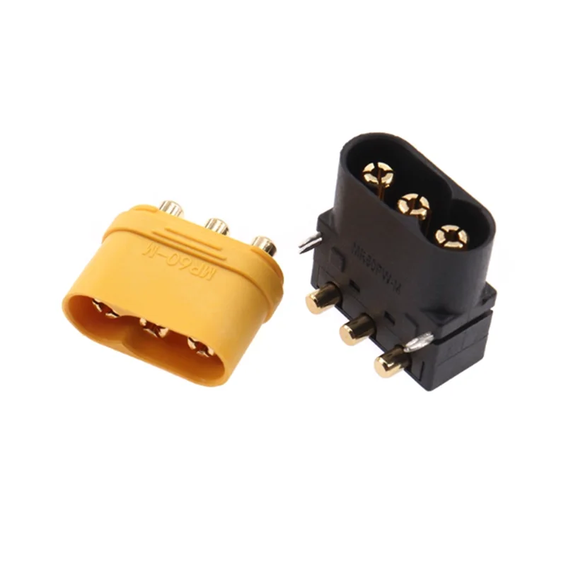 MR60 Male and Female Plugs High Power Brushless Motor ESC Connectors for RC Models Drone 3-Pin Banana Plugs MR60PB-M