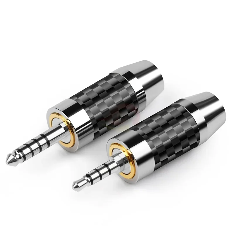 

Headphone Jack 2.5mm 3.5mm 4.4mm 6.35mm Audiophile Audio Adapter Carbon Fiber Rhodium Plated 8mm Male Earphone Connector