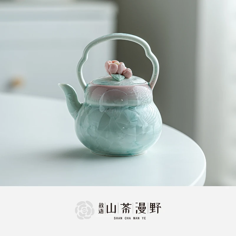 

LH ceramic beam pot household small fresh kung fu tea set high-grade brewing teapot
