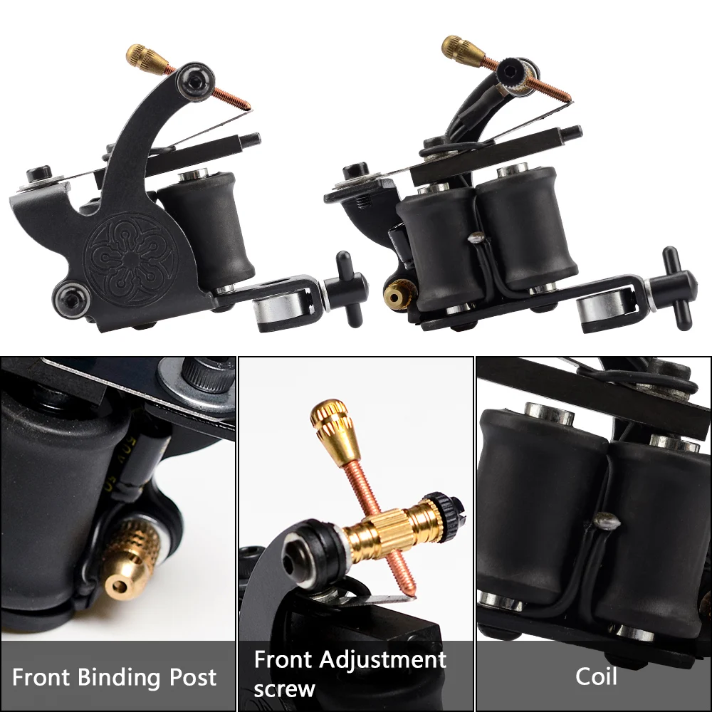 Beginner Complete Tattoo Machine Set Power Supply Black Inks Pigment Cartidge Needles Tattoo Accessories Tattoo Body Art Kit