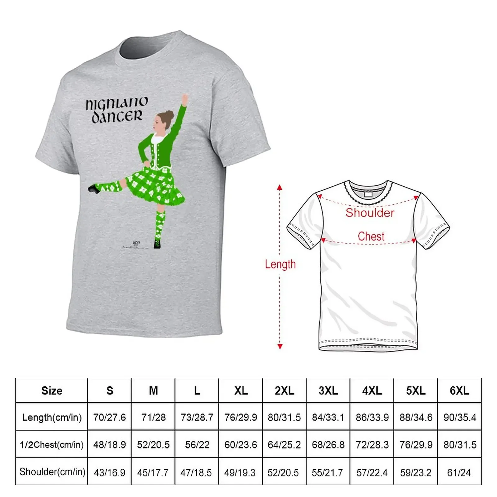 Scottish Highland Dancer Green T-Shirt kawaii clothes shirts graphic tees plain white t shirts men