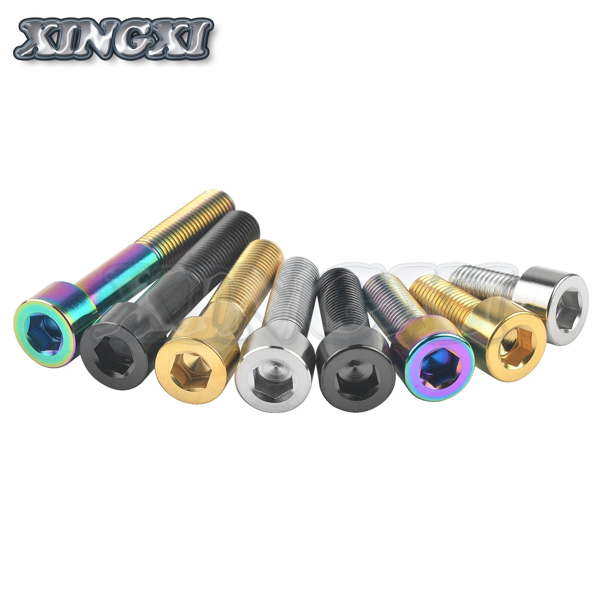 XingXi Titanium Bolt M10 X 20 25 30 35 40 45 50 55 60mm Allen Key Screw for Bicycle Motorcycle Modification