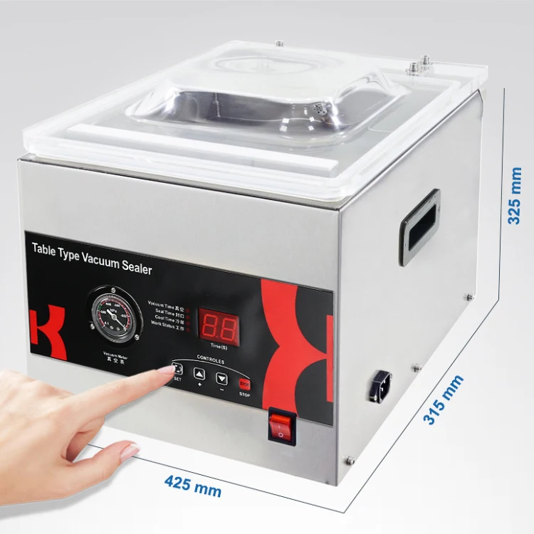 Automatische Tischplatte Economy Food Hamber Vakuumiermaschine Vakuumiermaschine Verpackungsmaschine