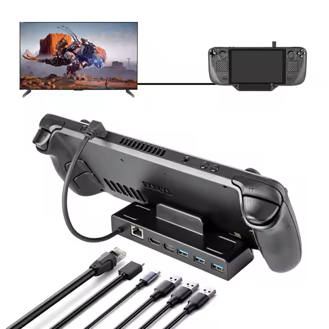 Accessories for Steam Deck Dock Station RJ45 Ethernet 60Hz Gamer Hub Holder Dock HDMI USB Type-c Charger For Steam Game Console
