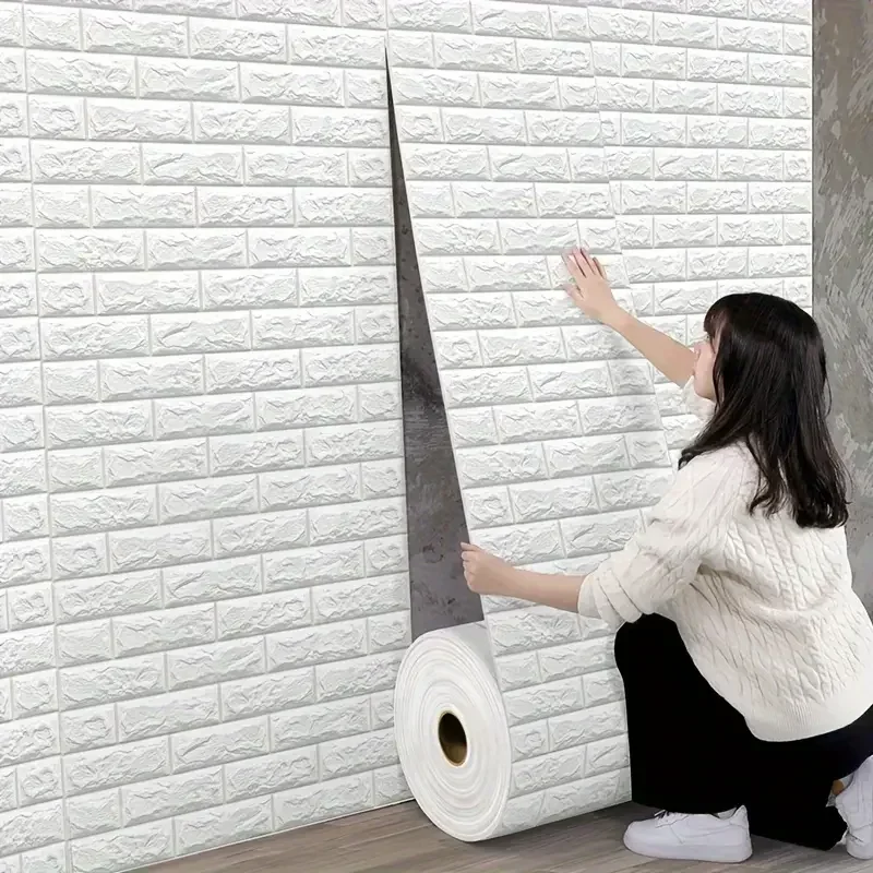 

Foam 3D Imitation Brick Wall Sticker Self-Adhesive Thickened Wallpaper for Living Room Bedroom Home Kitchen Bathroom Decoration