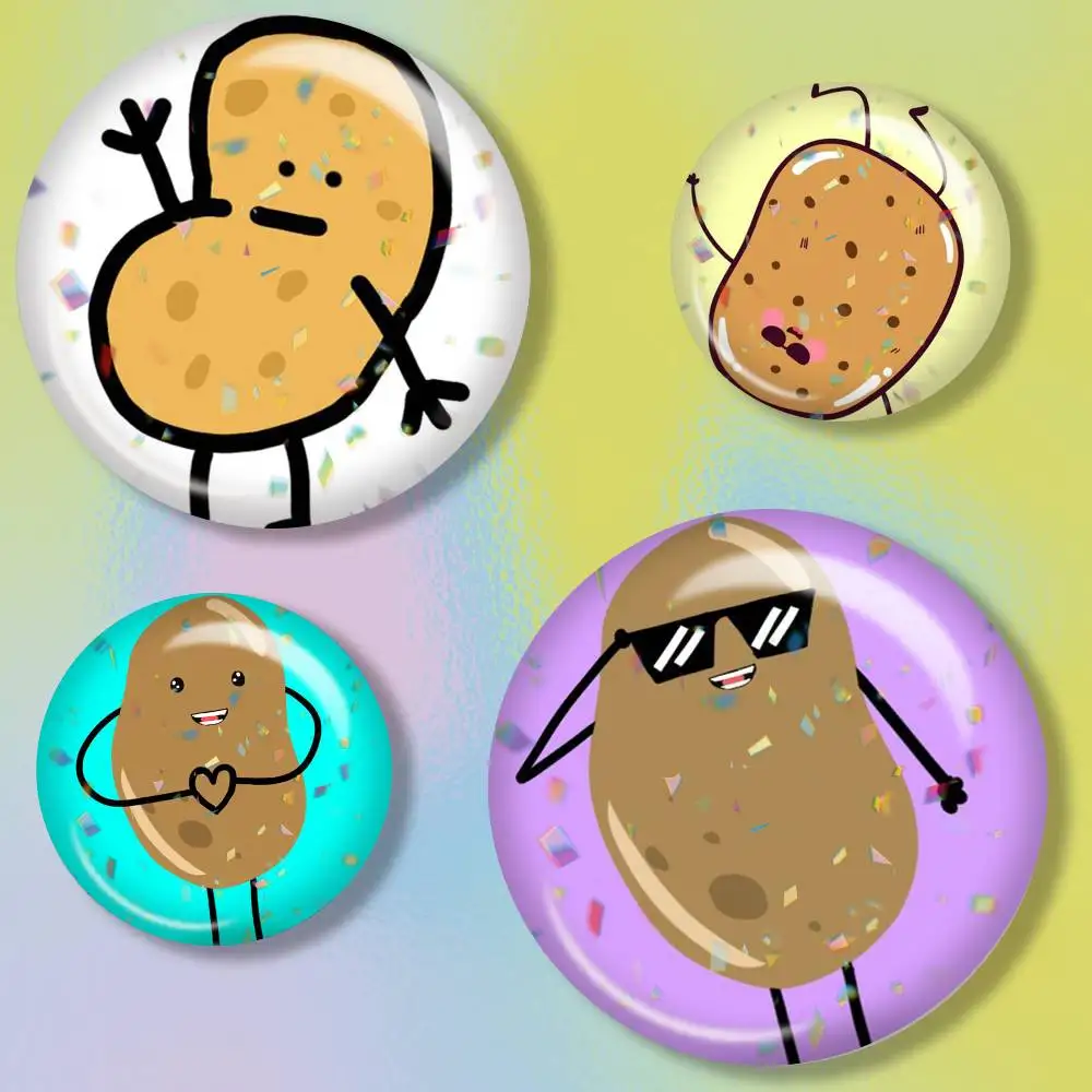 Cute Little Potato  Tin badges in 25/32/44/58/75mm, brooch pins for accessories & gifts,Souvenir.