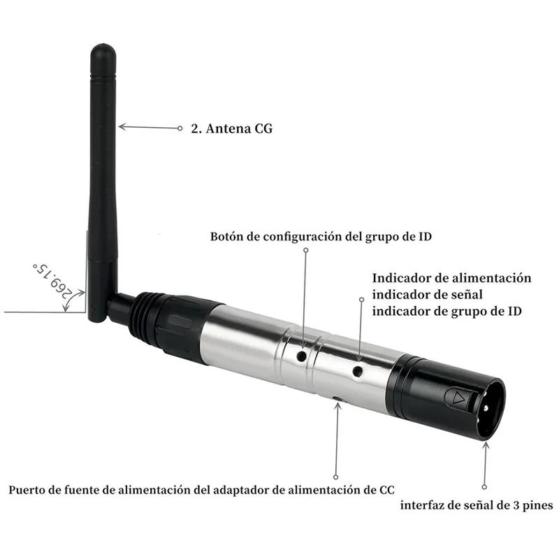 CLCU Wireless DMX512 Transmitter Receiver DMX Stage Light Wireless 2.4G Rechargeable Battery Run 16 Hours Receiver