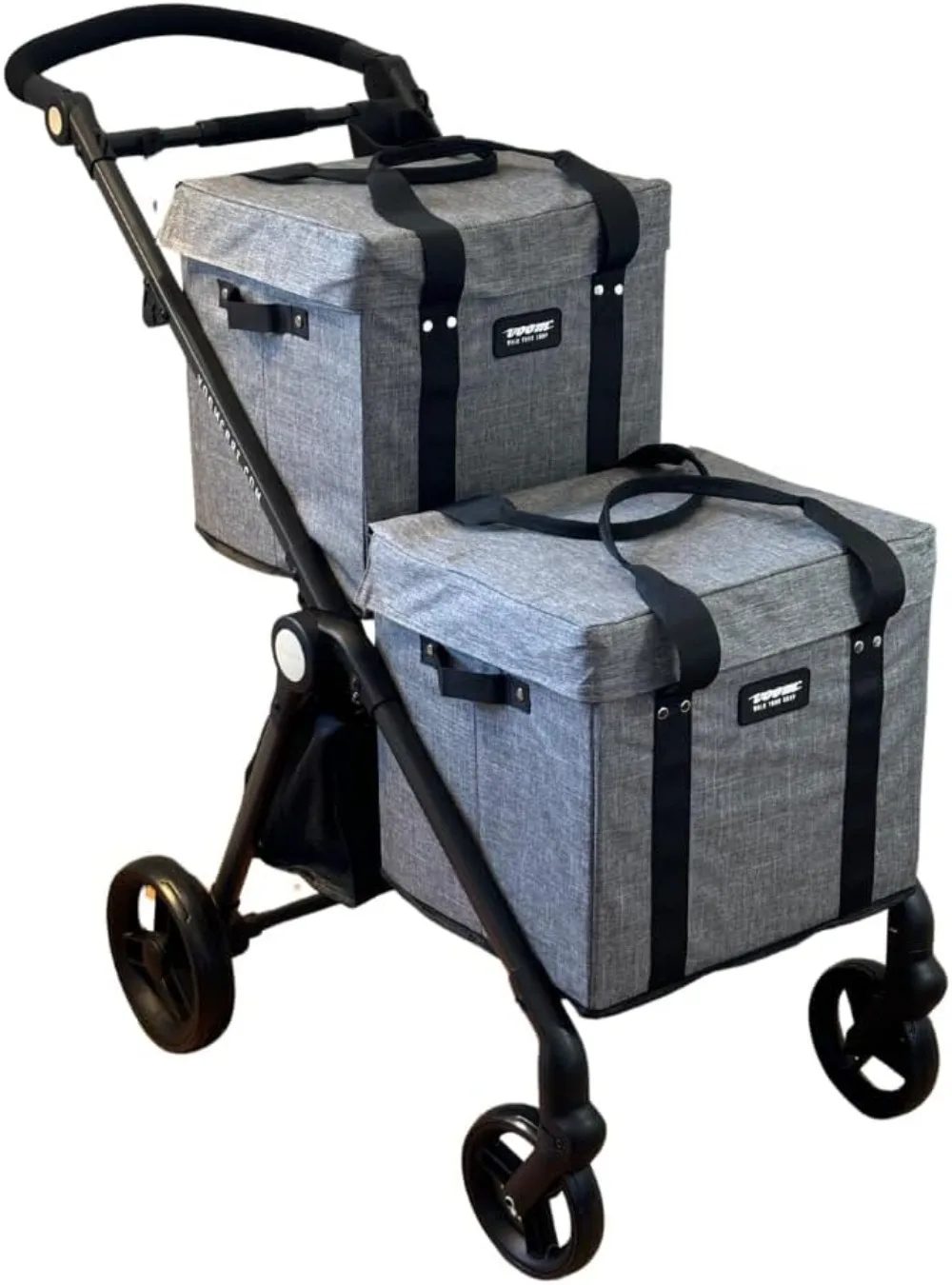 cart Personal Collapsible Grocery Cart with Wheels and Removable Baskets