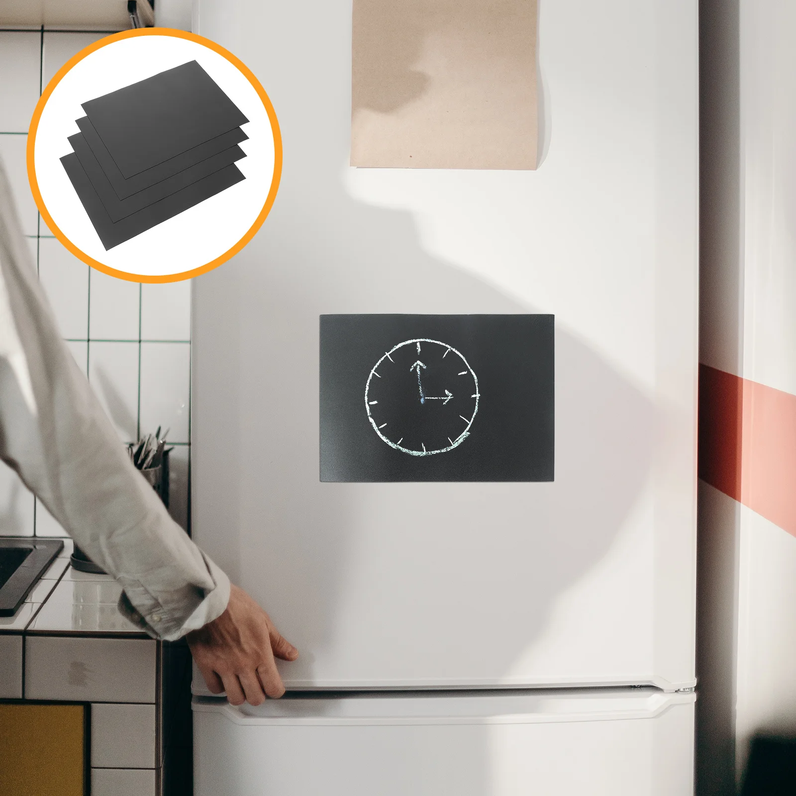 

4Pcs Fridge Magnetic Board A5 Erasable Blackboard Sticker Reusable Writing Surface for Notes Reminders Shopping Lists