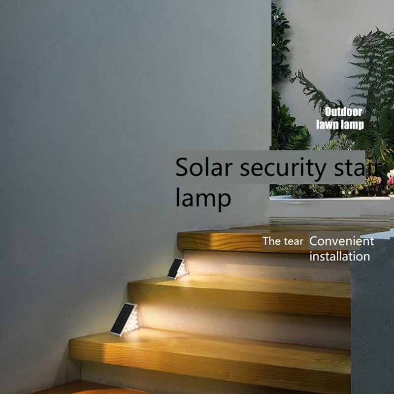 Solar Stair Light Outdoor Home No Wiring Rainproof Gray Solar Step Light Ambience Light