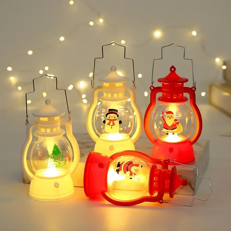 Mini LED Night Lamp para o Natal, Lâmpada de óleo portátil, Decoração do partido, Luz brilhante do cavalo, Ornamentos de mesa, Festival Props