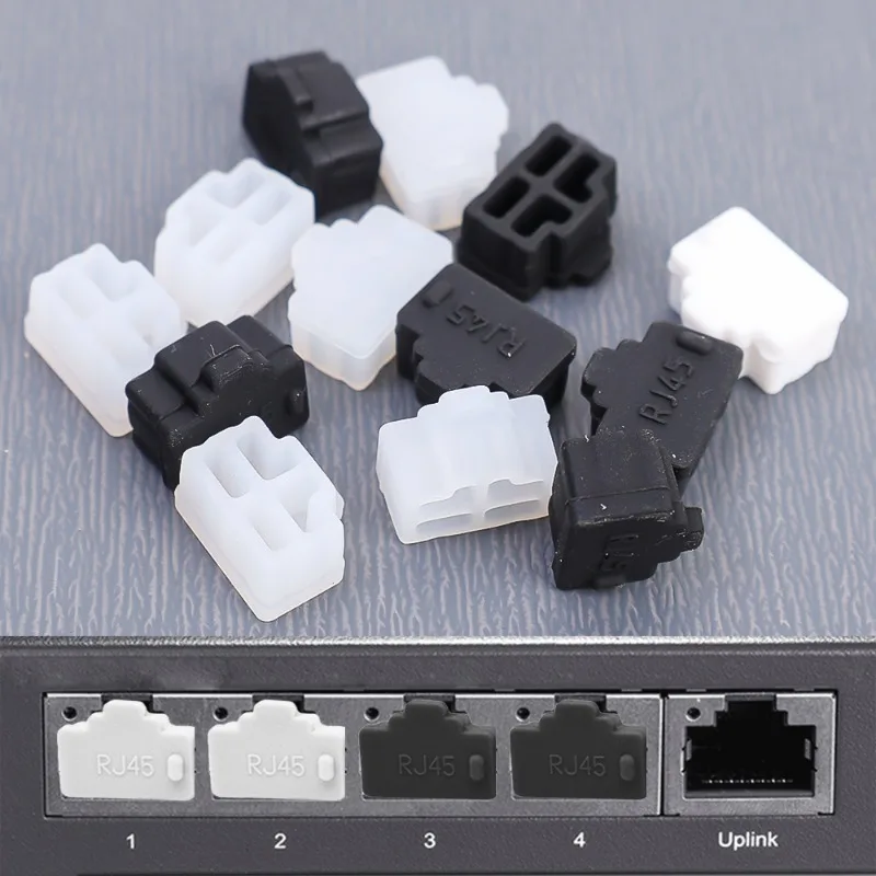 RJ45 Dustplugs Ethernet Hub Port RJ45 Anti Dust Cover Cap Protector Plug Silicone Stopper for Computer Router Switch Female Port