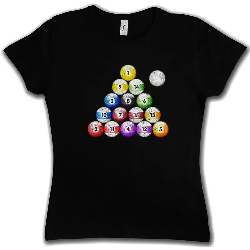 POOL BILLARD VINTAGE WOMAN SHIRT Eightball 8 Ball Snooker Gamble Player Eight
