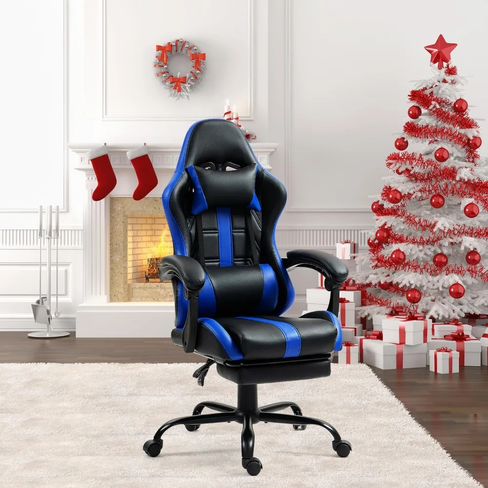 Ergonomic Gaming Chair with Footrest, Lumbar Support, and Adjustable Height for Comfortable Video Game Sessions