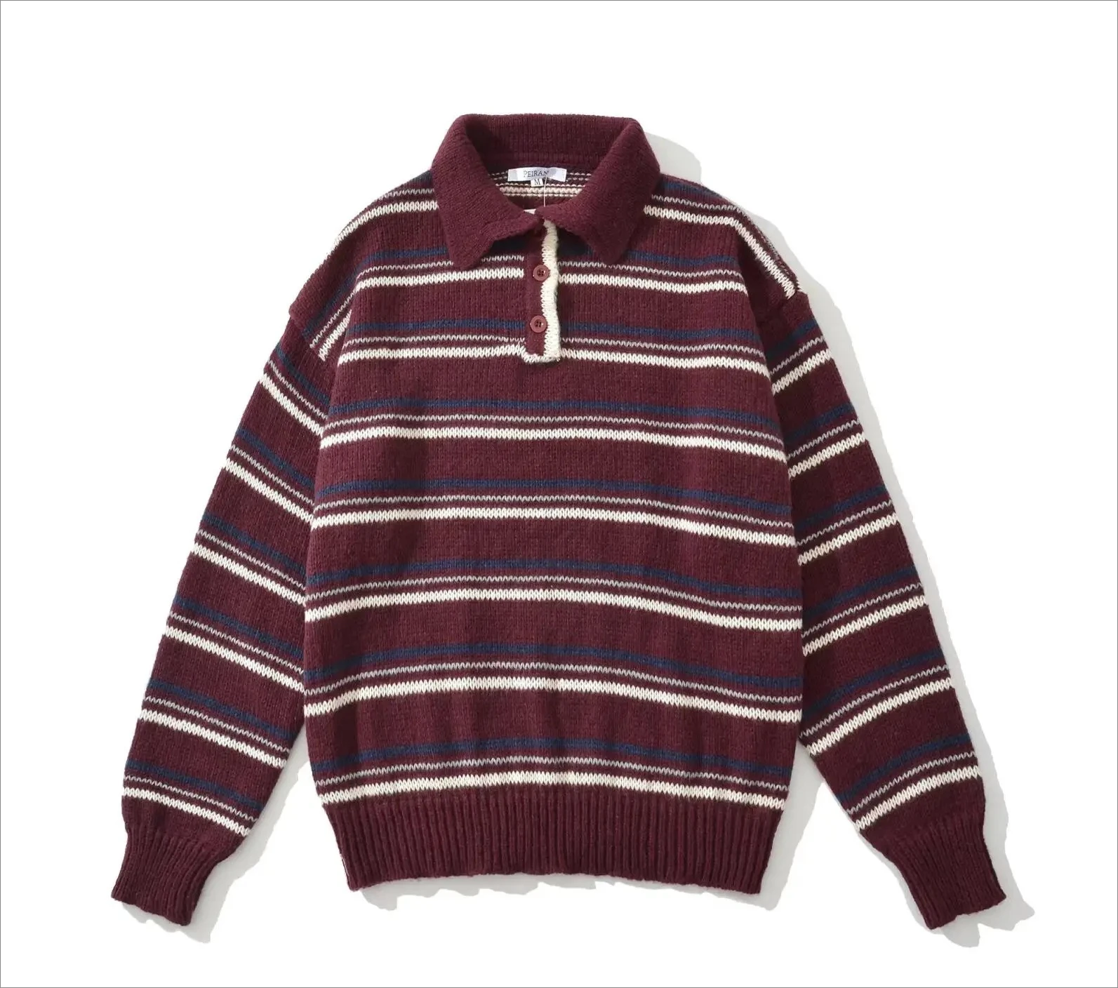 

Spring New Women's Design Stripe Sweater Versatile Long Sve Warmth Polyester Fiber Commute Sle Knitwear