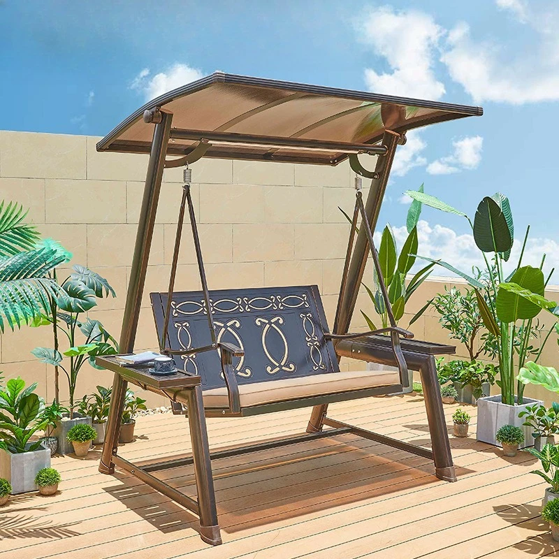 Outdoor outdoor autumn courtyard adult double household cast aluminum alloy swing