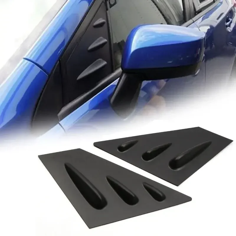 For Subaru WRX STI 2015-2018 Car Front Triangle Window Louver Side Shutter Blind Shades Cover Trim Sticker Vent Carbon Black