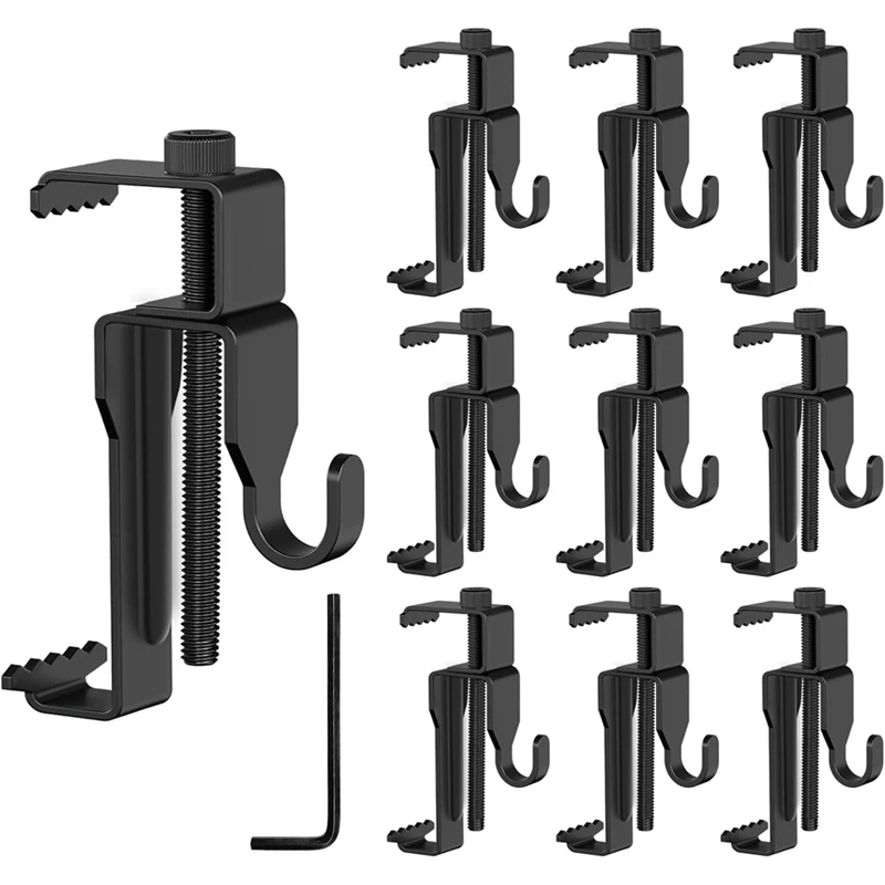 10 Piece Brick Clips, Heavy Duty Wall Brick Clips Or Brick Hangers, Black Brick Hangers No Drill Pure Metal Screws