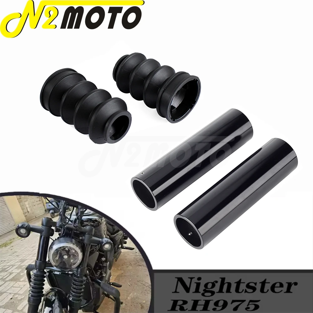 

Motorcycle Rubber Front Fork Guard Gaiter Gator Boot Tube Shock Protector Dust Cover For Harley Nightster 975 RH975 2022-2023