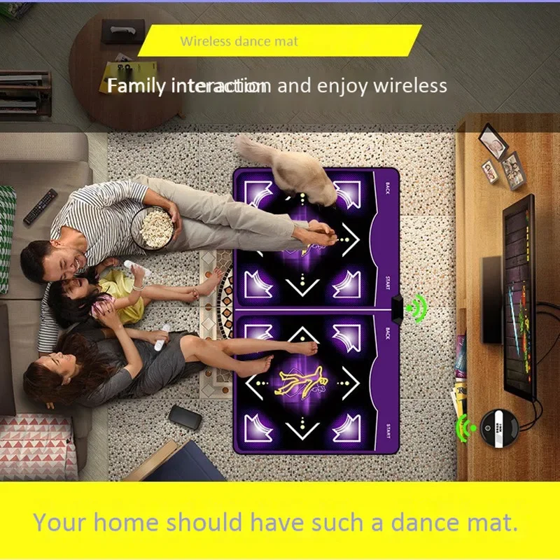سجادة رقص مزدوجة لاسلكية 2 وحدات تحكم ألعاب حسية جسدية تلفزيون الكمبيوتر مع ألعاب اليوغا ممارسة اللياقة البدنية آلة الرقص