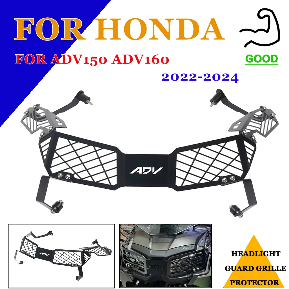 

For Honda ADV150 160 2022 - 2024 Headlight Guard Grille Protector Cover Motorcycle Lamp Protection Accessories Universal