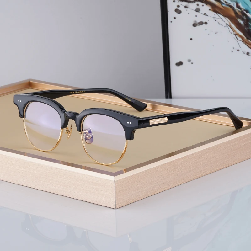 

Hot sale in Korea Designer Acetate Vintage Oval Glasses Frames For Men Women High Quality Eyewear Fashion Eyeglasses