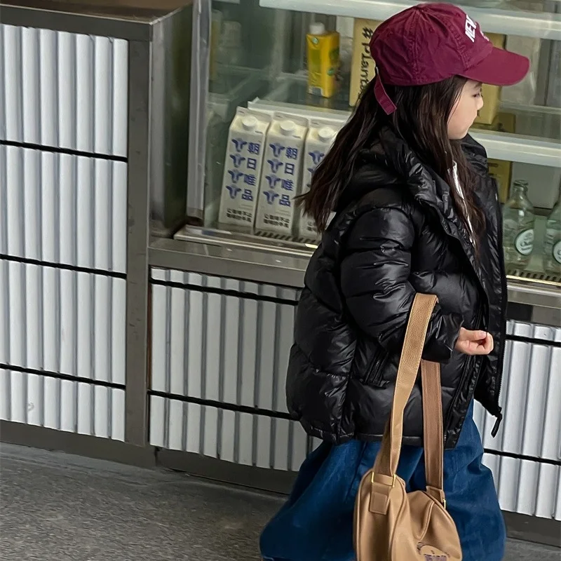 2025年子供冬新作ダウンジャケット ブラックゴールドダウンジャケット 男の子 女の子 中高学年 厚手ショートジャケット