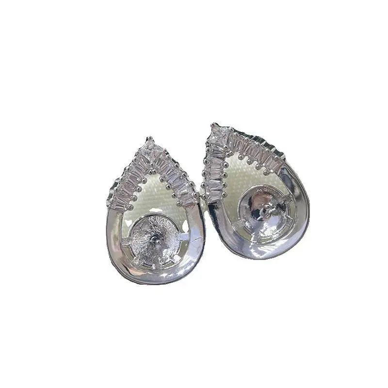 2PCS E181 Gold Plated Copper S925 Silver Needle Pearl Stud Earrings Findings Jewelry Making DIY Accessories