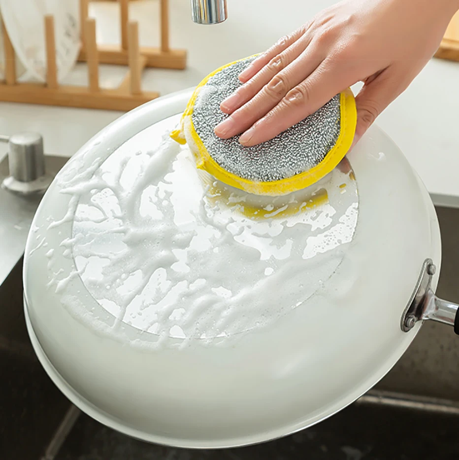 Household Cleaning Tools Dishwashing Brushes High Quality Kitchen Double Sides Cleaning Sponge Pan Pot Dish Clean Sponge 2022