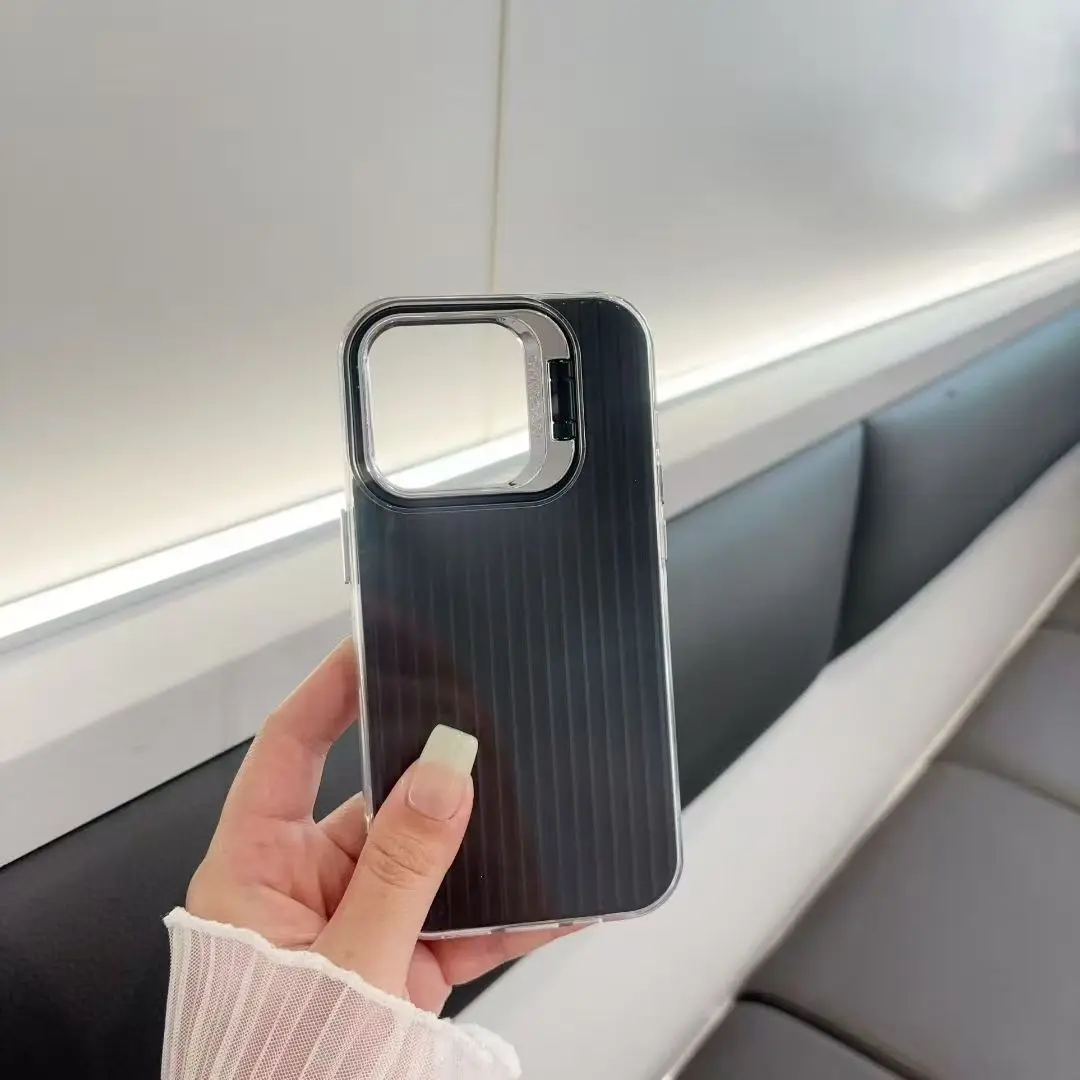 حافظة لهاتف آيفون 17 بروماكس بزر معدني آيفون 16 إطار صور حامل غير مرئي 3 في 1 حافظة هاتف #6