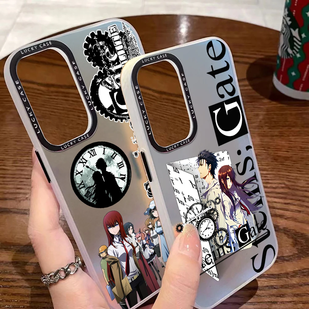 Steins Gate Game Phone Case for OPPO A94 A78 A74 A73 A58 A57 A55 A53 A38 A31 A17 A16 A15 4G 5G Matte Aurora Laser Gradient Cover