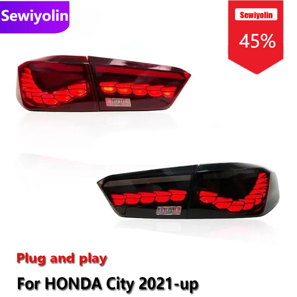 

Car DRL LED Tail Light Assemblies For HONDA City 2021-up Auto Fog DRL Brake Turn Signal Lamp Plug And Play