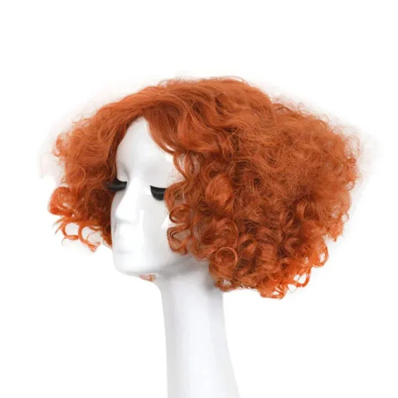 Mad Hatter Cosplay Wigs Short Orange Red Curly Wig Alice in Wonderland 2 Halloween Carnival Party Cosplay And Hats