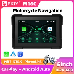 EKIY 5.0 inch Wireless CarPlay Moto Portable Digital Motorcycle Dashboard GPS Navigation Display Screen Android Auto Monitor
