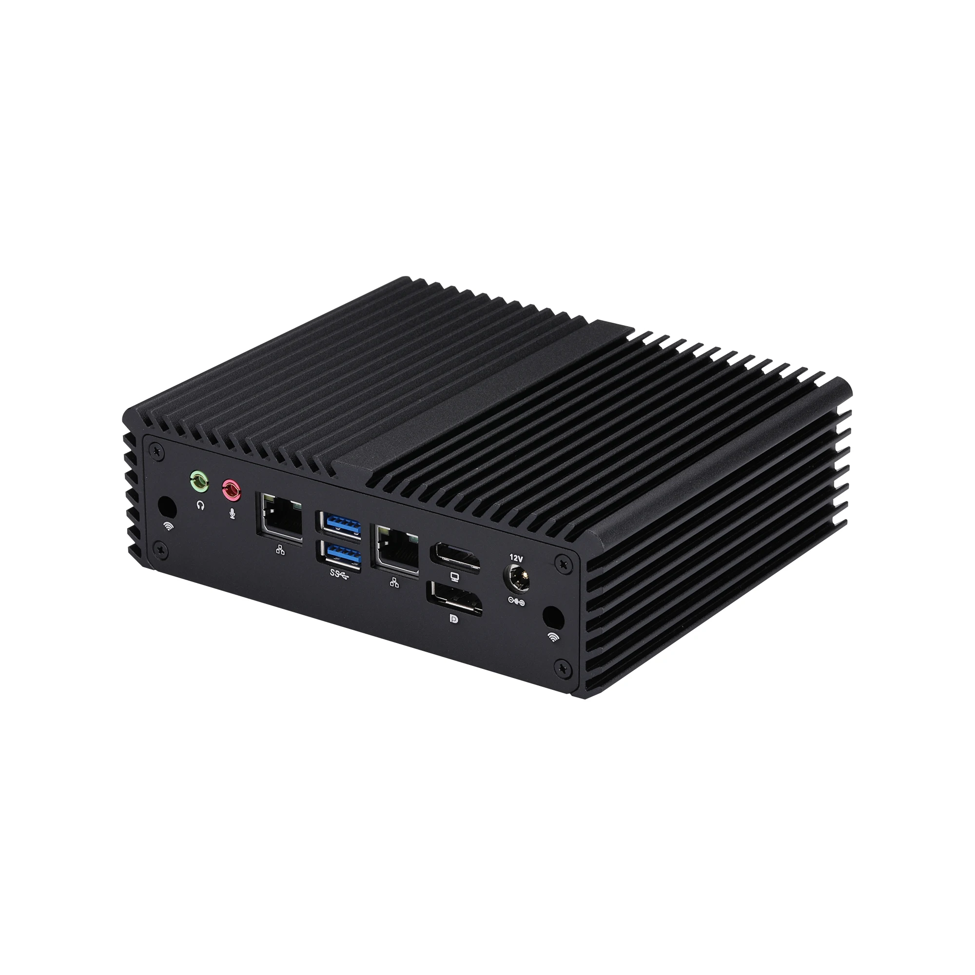 QOTOM Fanless Mini PC Q30912P Q31031P Processor Celeron 4305U / Core i3-10110U, 15W 2* 2.5 Gigabit LAN ,4 *RS232