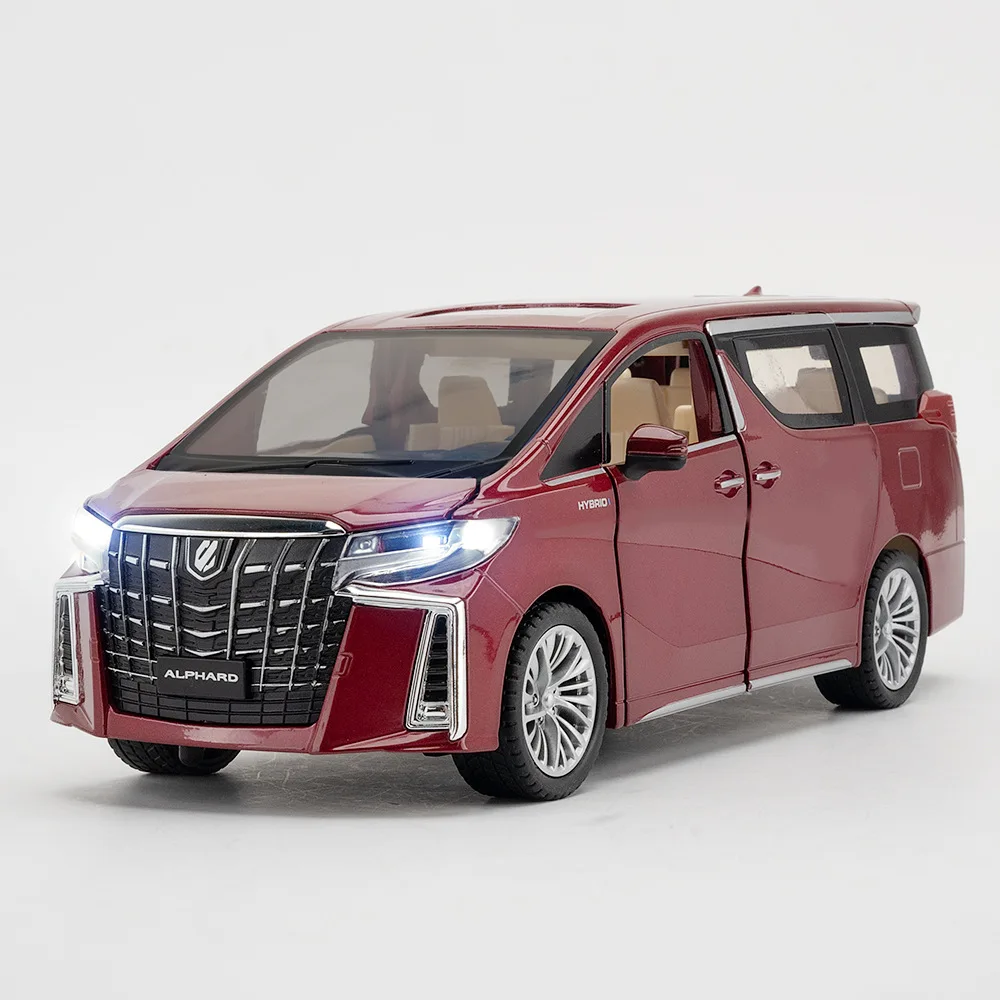 1:24  TOYOTA Alphard MPV Van Diecast Toy Car Model Vehicle Miniature Pull Back Sound & Light Doors Openable Collection Gift Boy