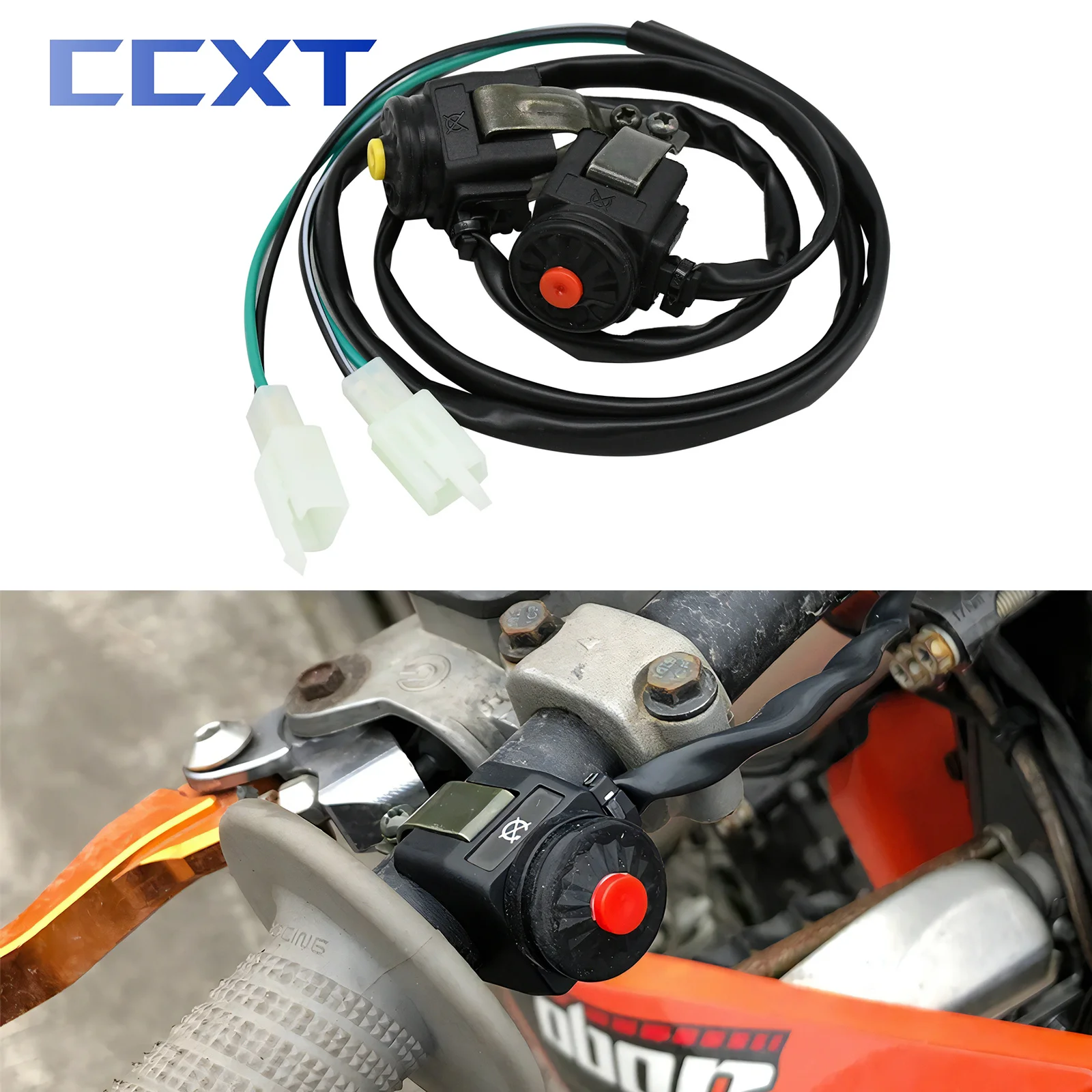 Joli de démarrage et d'arrêt de moto, bouton de klaxon NO/OFF, convertisseur électrique couramment ouvert pour Yamaha, KTM, Honda, Kawasaki RL, UTV, etc.