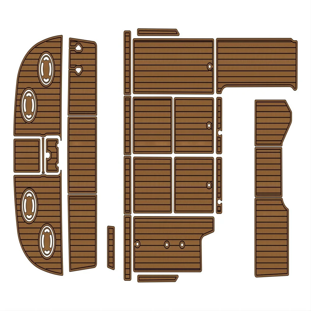 Swim Platform Cockpit Pad Boat EVA Teak Floor For 1990-1991 Sea Ray Sundancer 350