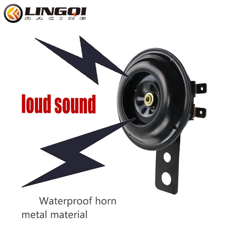 LINGQI Pit Dirt Bike Motorcycle Loud Horn Speakers Waterproof 12V for Electrical Moto Round Warning Voice Signal Accessories