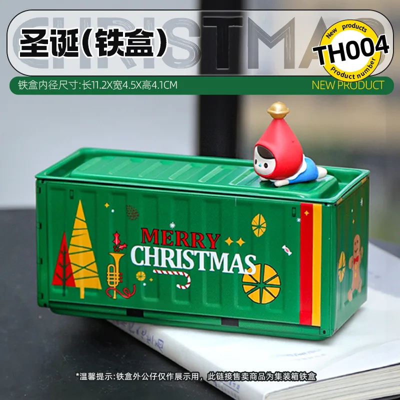 Trendy Creative Mini Metal Container Storage Tin Box Model Hand Desktop Hand Ornaments Tin Storage Box Christmas Decoration