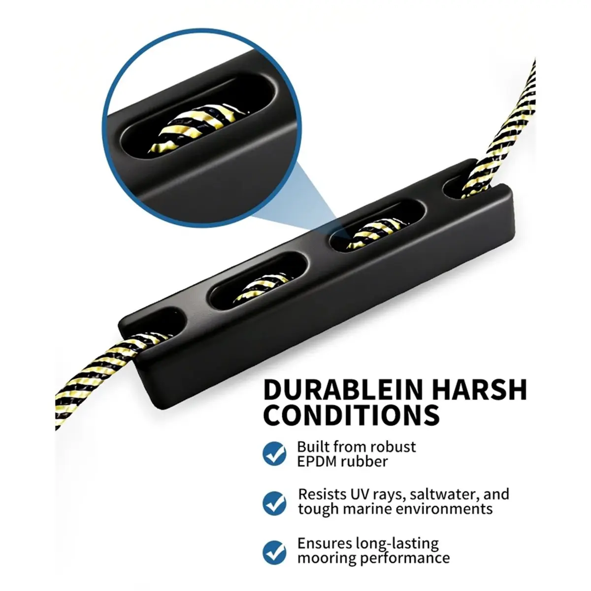 Professional Yacht Mooring Rope & EPDM Rubber Snubber Kit for Secure Docking