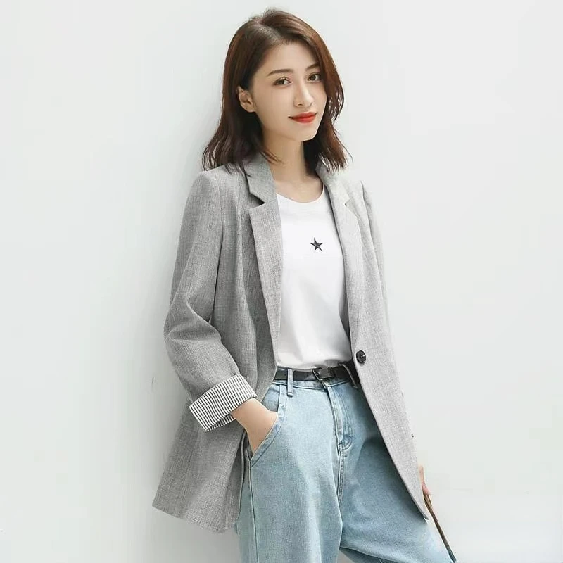 New Fashion Business Plaid Suits Women Work Office Ladies Long Sleeve Spring Casual Blazer Chaqueta Casual Blazer Casual Blazers