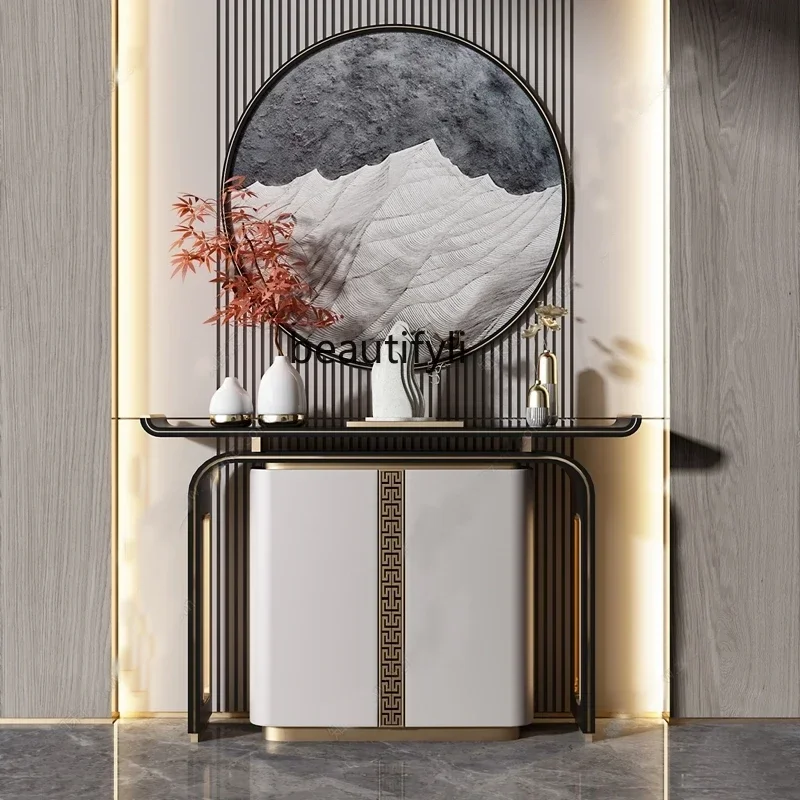 cqyNew Chinese-style entrance cabinet light luxury entrance table solid wood table simple decorative end view table