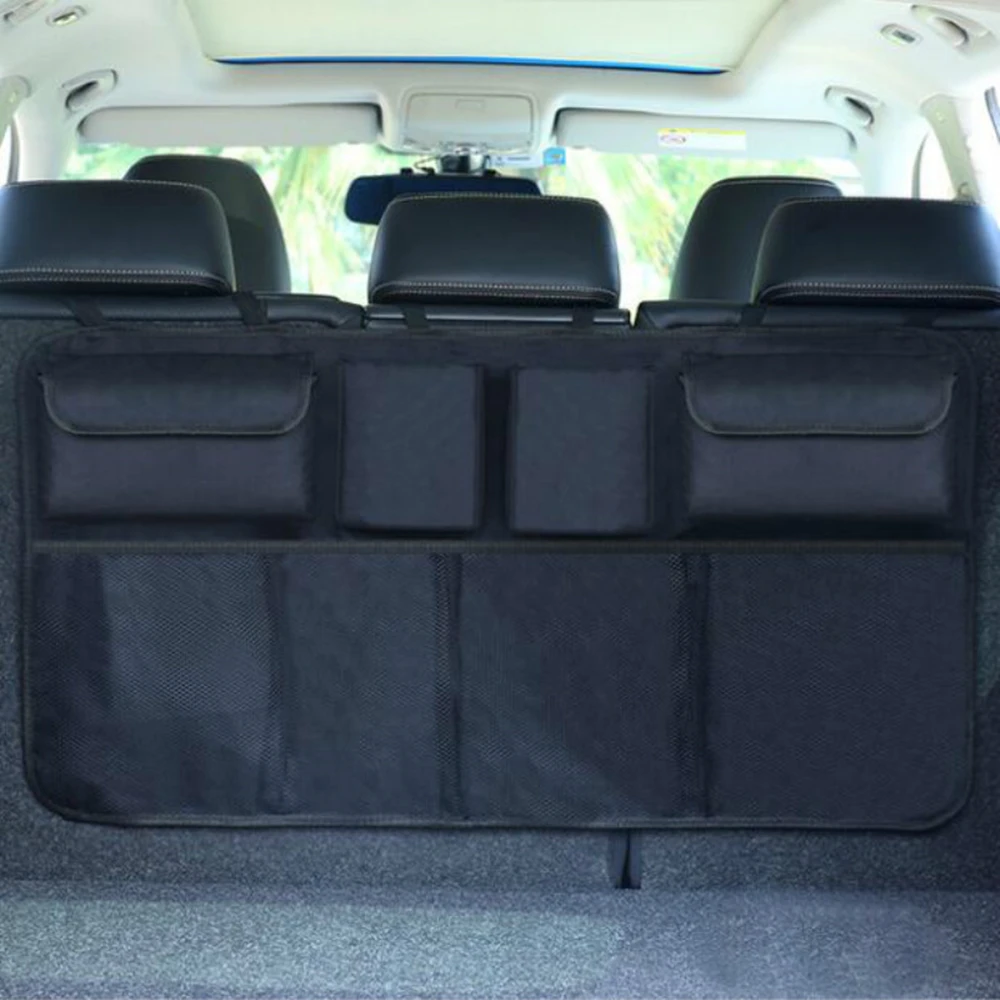 Auto Storage Organizer Car Trunk Bag Universal Large Capacity Backseat Storage Bag Trunk Cargo Mesh Holder Pocket