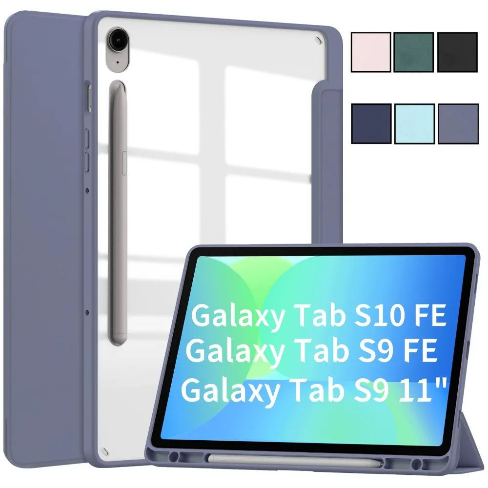 

Чехол для Samsung Galaxy Tab S10 FE 2025 SM-X520 X526B с держателем для карандашей для Galaxy Tab S10 FE/S9 FE 10,9 дюймов, чехол для планшета