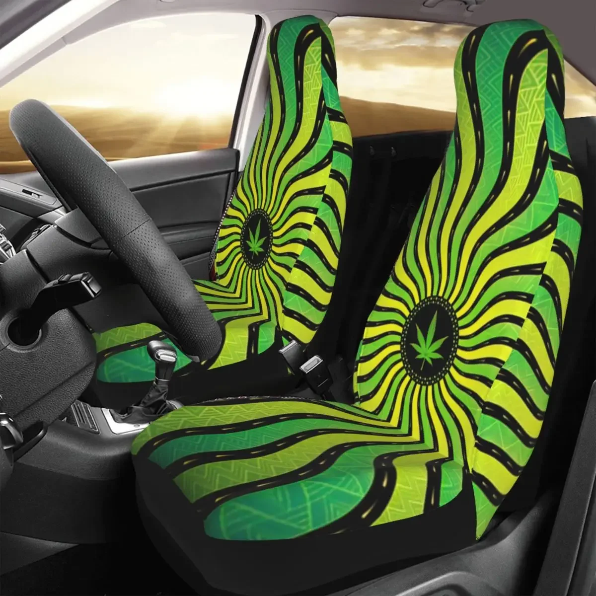 Sacred Geometry Mandala Car Seat Cover Custom Printing Universal Front Protector Accessories Cushion Set